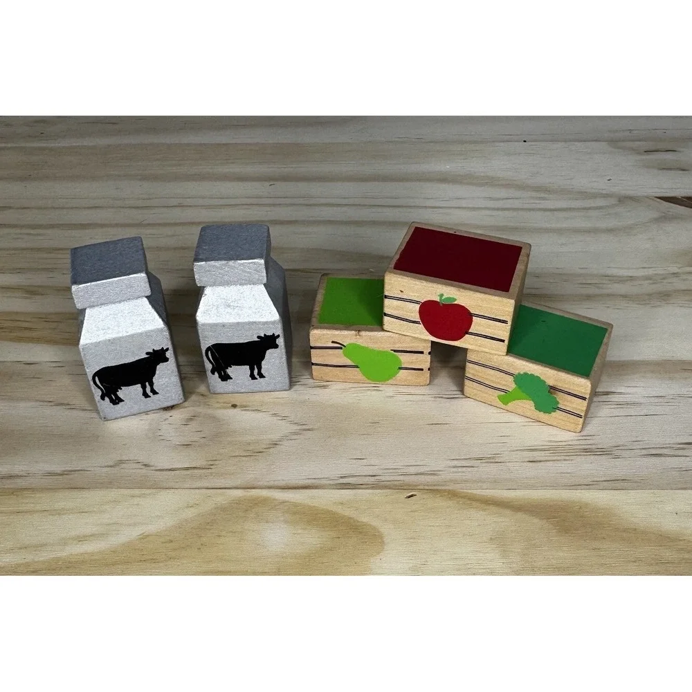 Melissa & Doug Classic Wooden Farm Train Set *5 Replacement Pieces Milk Crates